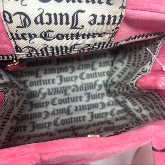Juicy Couture Pink Lemonade Big Spender Mini Tote Pink Velour Handbag & Wallet - Picture 8 of 11